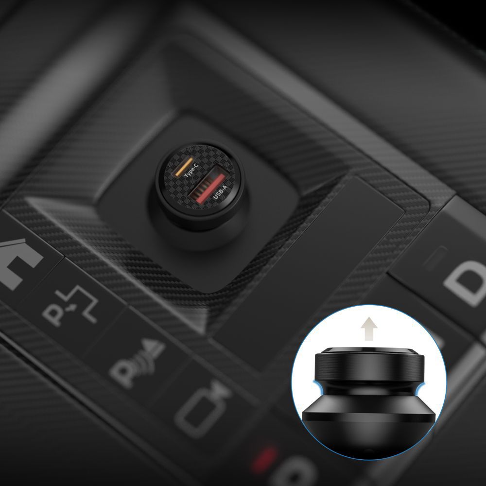 Tech-Protect Automobilinis įkroviklis CC45W USB-C PD 45W / USB-A QC 3.0 - juodas -- Cell phone chargers
