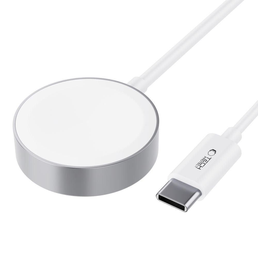 Tech-Protect UltraBoost Magnetinis indukcinis įkroviklis su USB-C jungtimi, skirtas Apple Watch, 1.2m - baltas -- Apple Watch