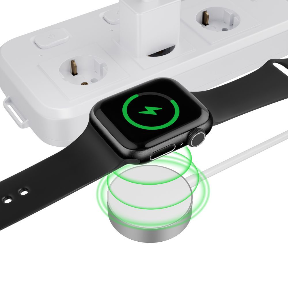 Tech-Protect UltraBoost Magnetinis indukcinis įkroviklis su USB-A jungtimi, skirtas Apple Watch, 1.2m - baltas -- Apple Watch