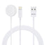 Tech-Protect UltraBoost 2in1 magnetinis įkroviklis su USB-C / Lightning laidais, skirtas Apple Watch, 1.5m - baltas --...