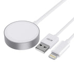 Tech-Protect UltraBoost 2in1 magnetinis įkroviklis su USB-C / Lightning laidais, skirtas Apple Watch, 1.5m - baltas --...