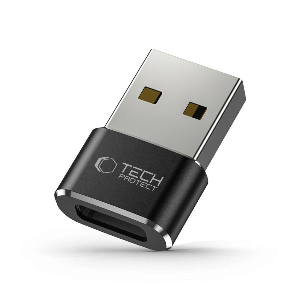 Tech-Protect UltraBoost USB-A (vyriškas) / USB-C (moteriškas) adapteris – juodas -- USB Adapters