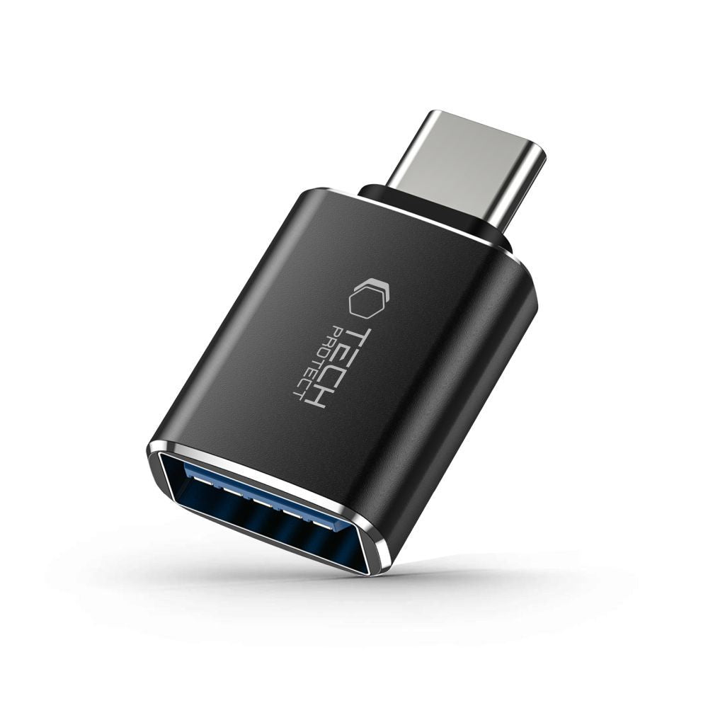 Tech-Protect UltraBoost USB-C (vyriškas) / USB-A (moteriškas) OTG adapteris – juodas -- USB Adapters