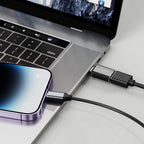 Tech-Protect UltraBoost Lightning (vyriškas) / USB-A (moteriškas) OTG adapteris – juodas -- USB Adapters
