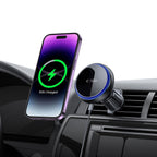 Tech-Protect Automobilinis telefono laikiklis MM15W-V4 su MagSafe 15W indukciniu įkrovikliu oro angai - juodas -- Cell...