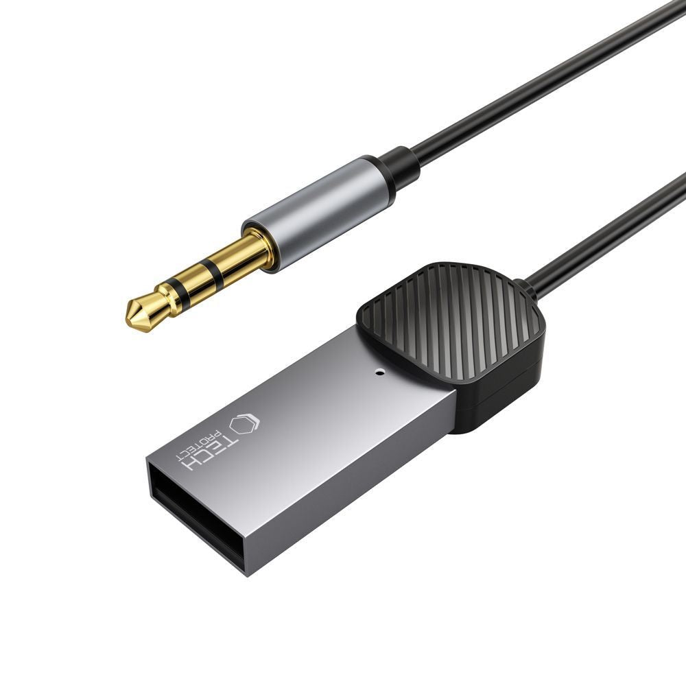 Tech-Protect UltraBoost garso adapteris mini jack 3,5 mm (kištukas) / Bluetooth – pilkas -- Audio Adapters