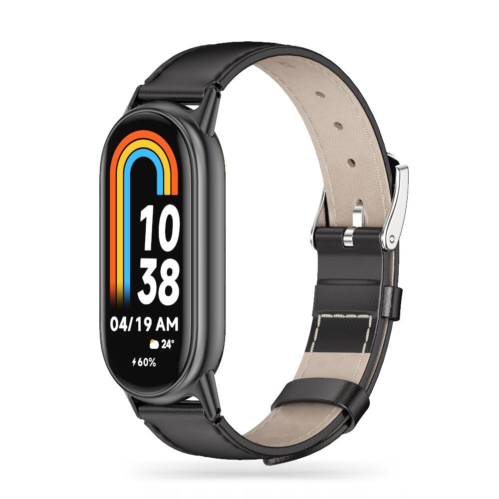 Tech-Protect Leatherfit dirželis, skirtas Xiaomi Smart Band 8/8 NFC - juodas -- Xiaomi Smart Band 8