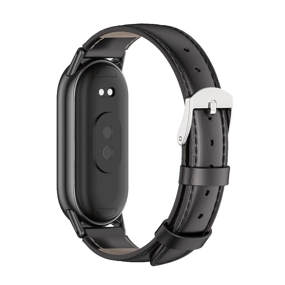 Tech-Protect Leatherfit dirželis, skirtas Xiaomi Smart Band 8/8 NFC - juodas -- Xiaomi Smart Band 8