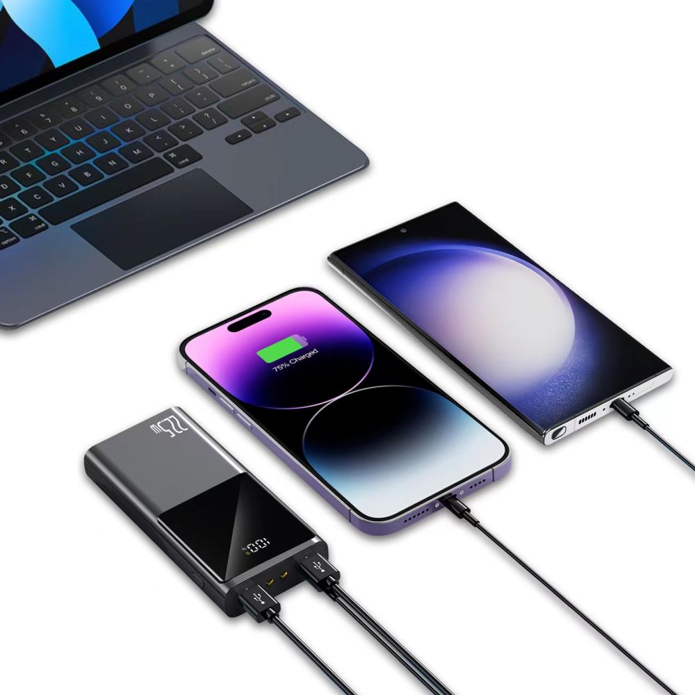 Tech-Protect Išorinė baterija PB13 20000mAh 22.5W 2x USB-A / USB-C / Lightning su USB-C / USB-A laidu - pilkas -- Powerbanks