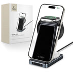 Tech-Protect Indukcinis įkroviklis QI15W-A26 15W 3in1 išmaniajam telefonui / ausinėms / Apple Watch - juodas -- Apple...