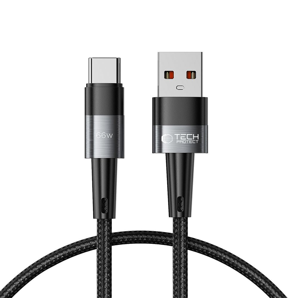 Tech-Protect UltraBoost USB-C / USB-A laidas 66W 6A 0.25m - pilkas -- Cell phone cables