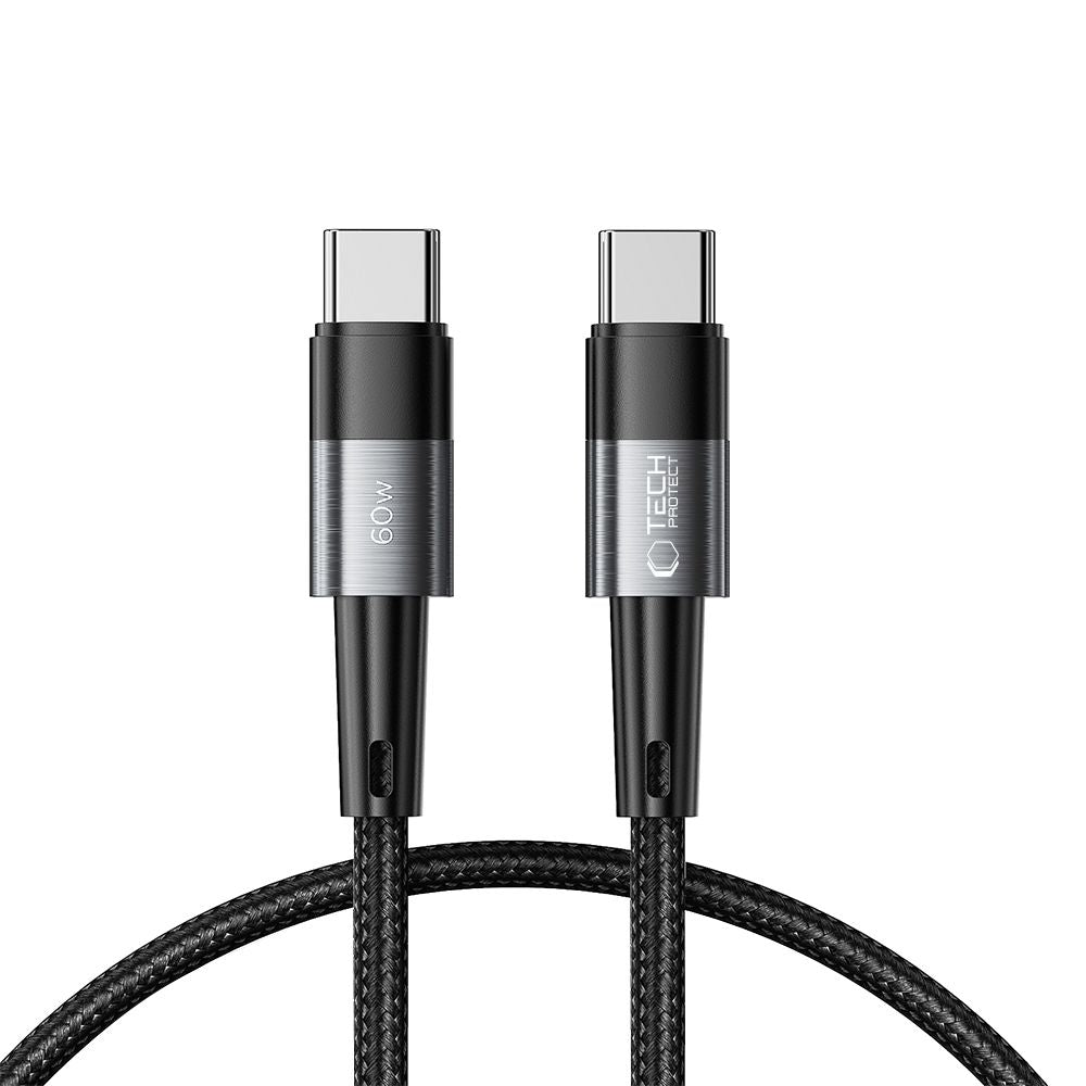 Tech-Protect UltraBoost USB-C / USB-C PD laidas 60W 3A 0.25m - pilkas -- Cell phone cables