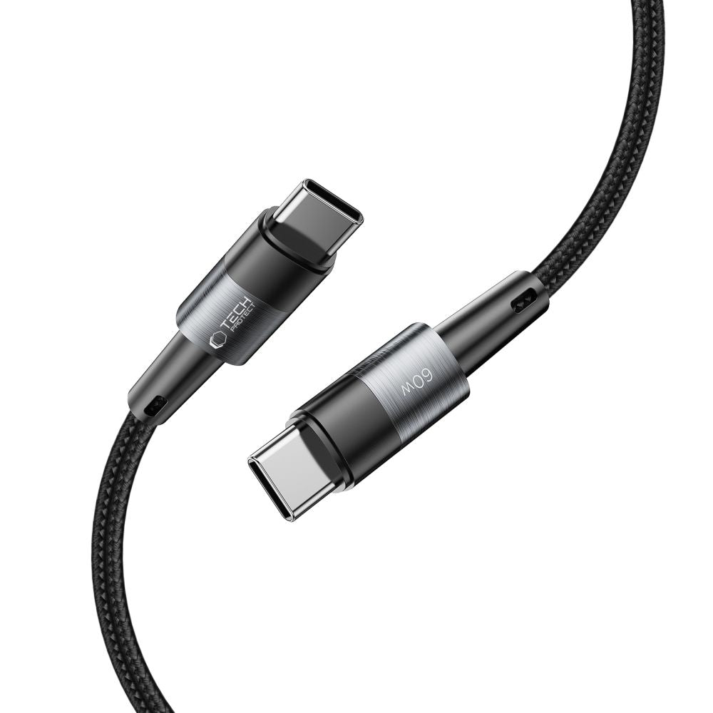 Tech-Protect UltraBoost USB-C / USB-C PD laidas 60W 3A 0.25m - pilkas -- Cell phone cables