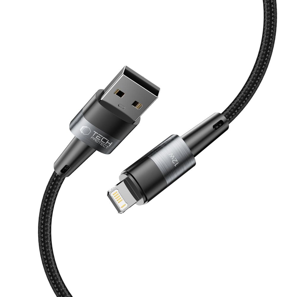 Tech-Protect UltraBoost Lightning / Lightning laidas 12W 2.4A 1m - pilkas -- Cell phone cables