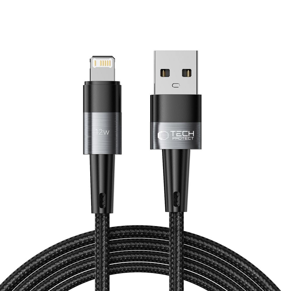 Tech-Protect UltraBoost Lightning / Lightning laidas 12W 2.4A 2m - pilkas -- Cell phone cables