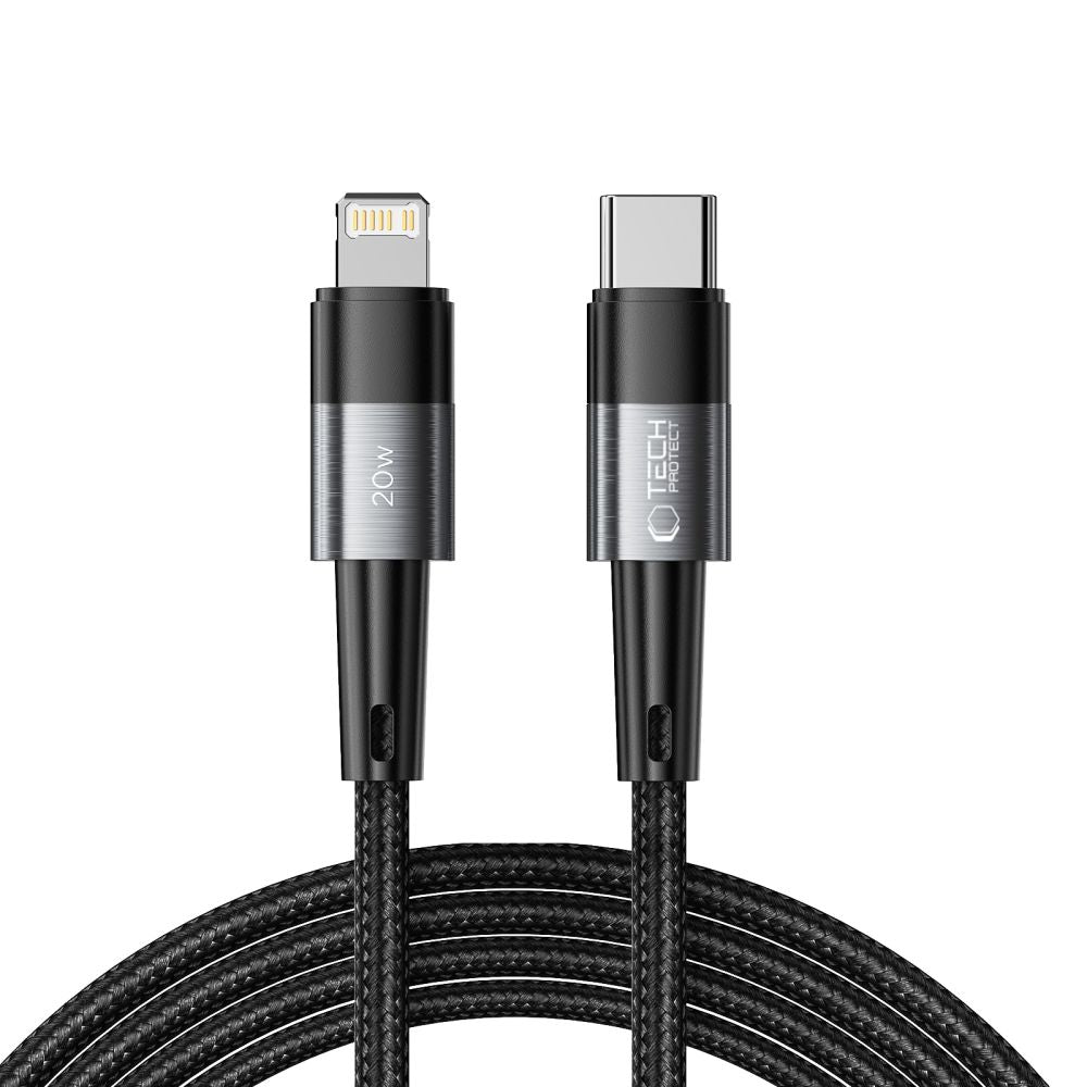 Tech-Protect UltraBoost Lightning / USB-C PD 20W 3A laidas 2m - pilkas -- Cell phone cables