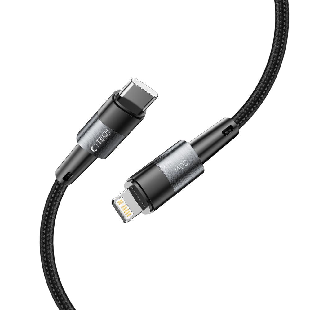Tech-Protect UltraBoost Lightning / USB-C PD 20W 3A laidas 2m - pilkas -- Cell phone cables