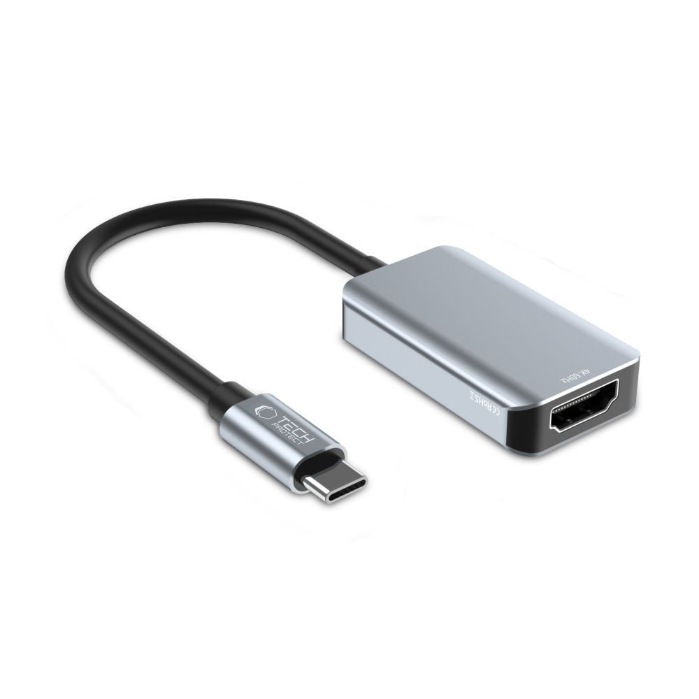 „Tech-Protect UltraBoost“ USB-C (vyriškas) / HDMI (moteriškas) 4K 60 Hz adapteris – juodas -- USB Adapters
