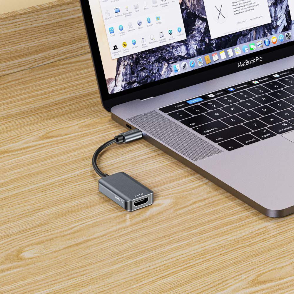 „Tech-Protect UltraBoost“ USB-C (vyriškas) / HDMI (moteriškas) 4K 60 Hz adapteris – juodas -- USB Adapters