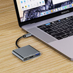 HUB Tech-Protect V1 3in1 USB-C - USB-A 3.0 / USB-C PD 100W / HDMI 4K 30Hz - pilkas -- USB Hubs