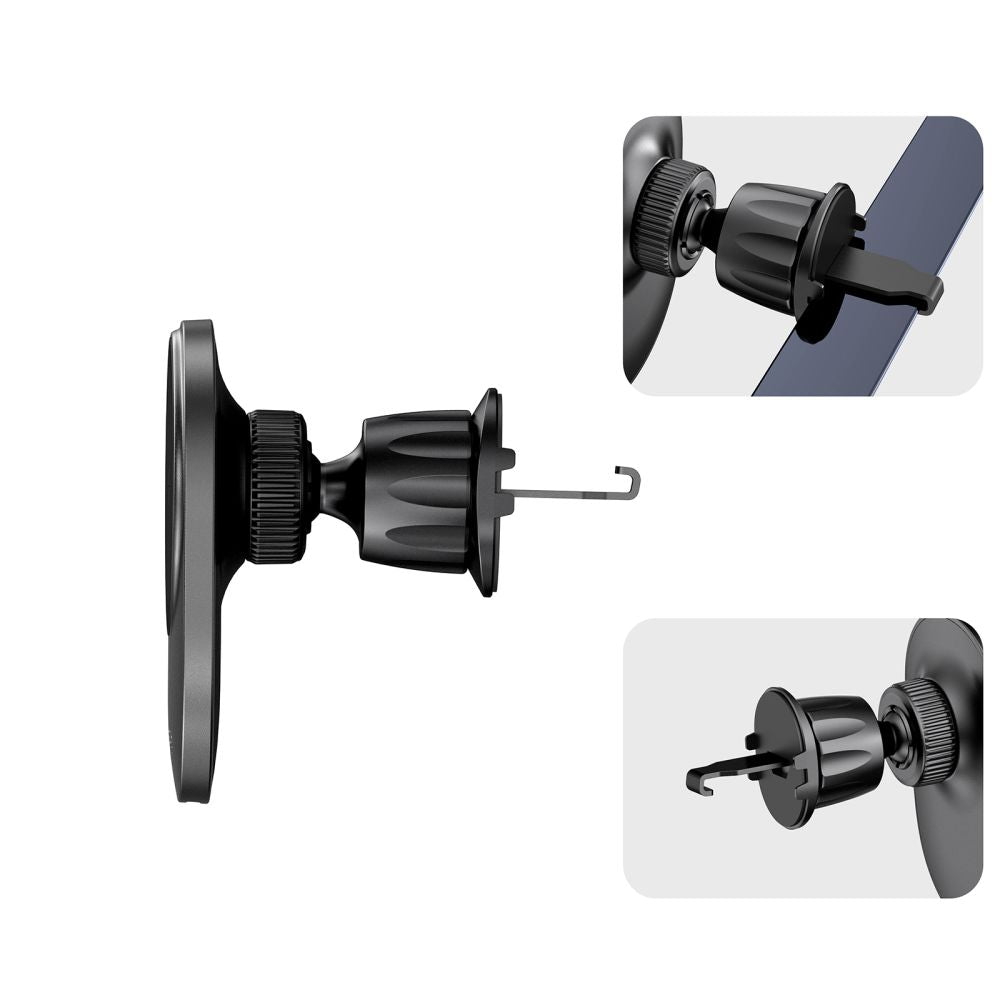 Tech-Protect Automobilinis telefono laikiklis MM15W-V1 su MagSafe 15W indukciniu įkrovikliu oro angai - juodas -- Cell...