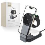 Tech-Protect Indukcinis įkroviklis QI15W-A28 MagSafe 3in1 su stovu išmaniajam telefonui / Apple Watch / AirPods - juodas...