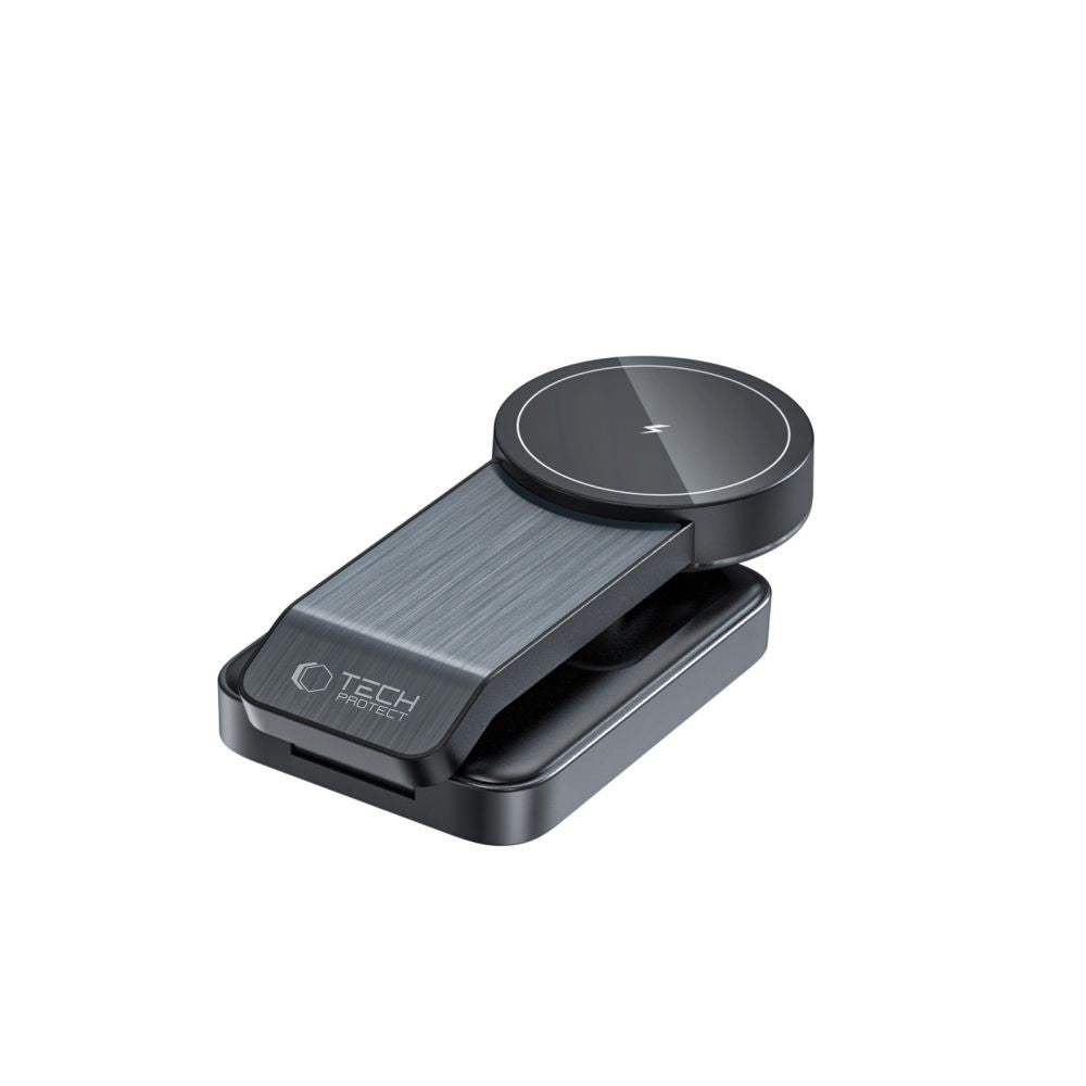 Tech-Protect Indukcinis įkroviklis QI15W-A28 MagSafe 3in1 su stovu išmaniajam telefonui / Apple Watch / AirPods - juodas...