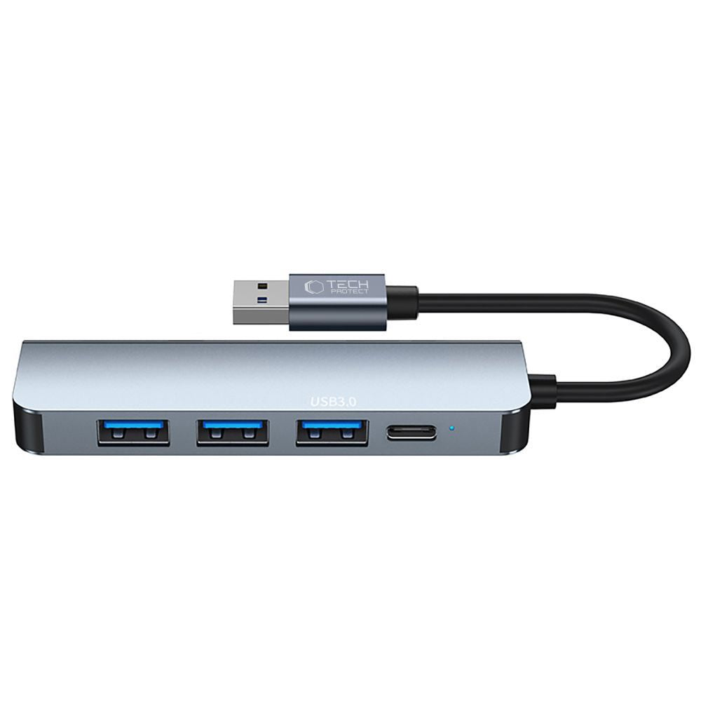 HUB Tech-Protect V0 5in1 USB-A - USB-A 3.0 / 3x USB-A 2.0 / USB-C - pilkas -- USB Hubs