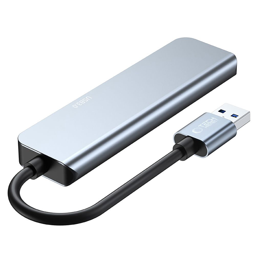 HUB Tech-Protect V0 5in1 USB-A - USB-A 3.0 / 3x USB-A 2.0 / USB-C - pilkas -- USB Hubs
