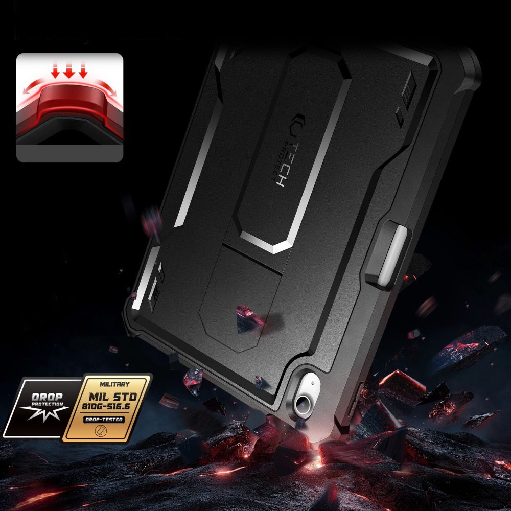 Tech-Protect Kevlar Pro dėklas iPad 10.9 2022 – juodas -- iPad 10.9" 2022