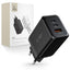 Tech-Protect C65W įkroviklis 2x USB-C PD 65W / USB-A QC 3.0 - juodas -- Cell phone chargers