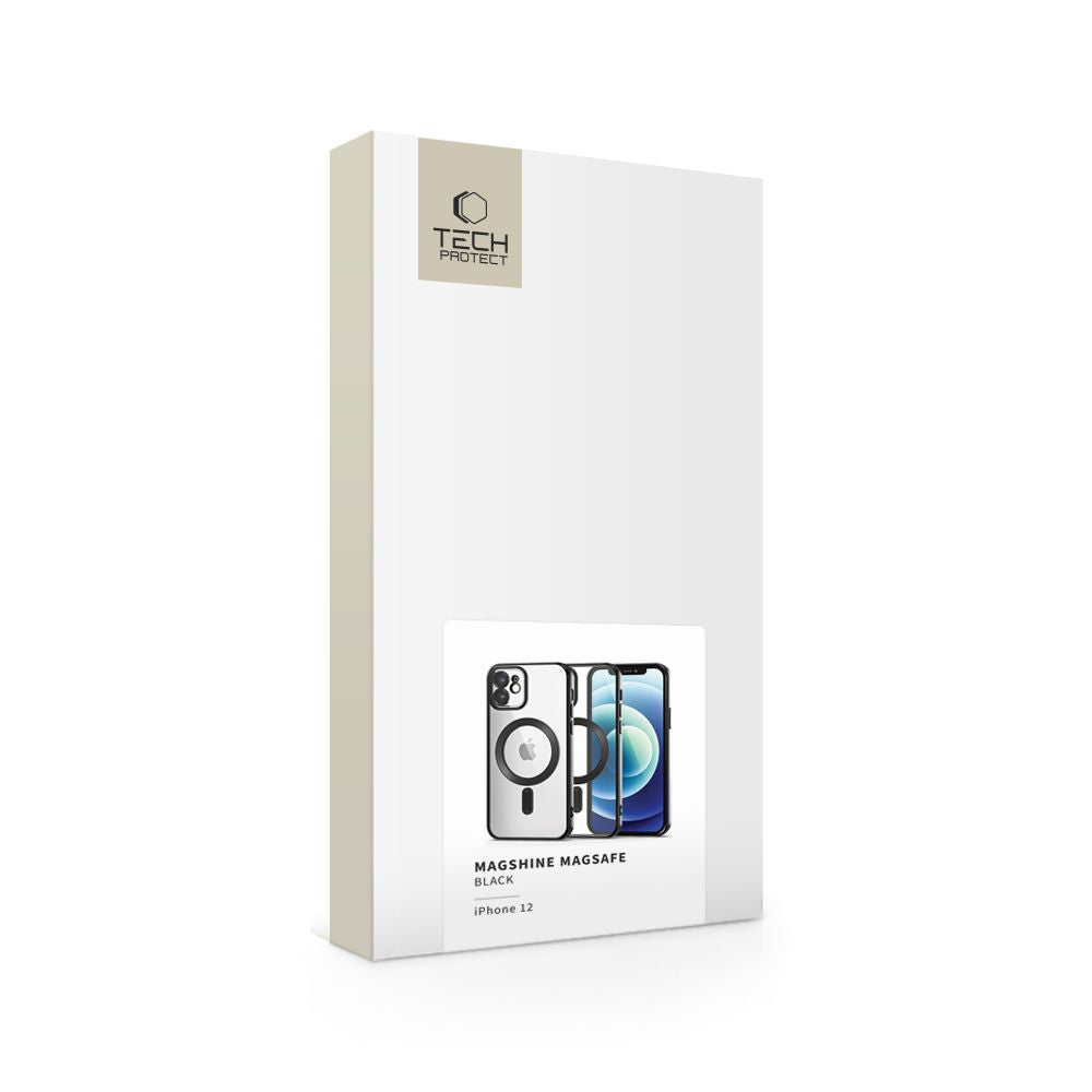 Tech-Protect MagShine MagSafe dėklas iPhone 12 – juodas -- iPhone 12