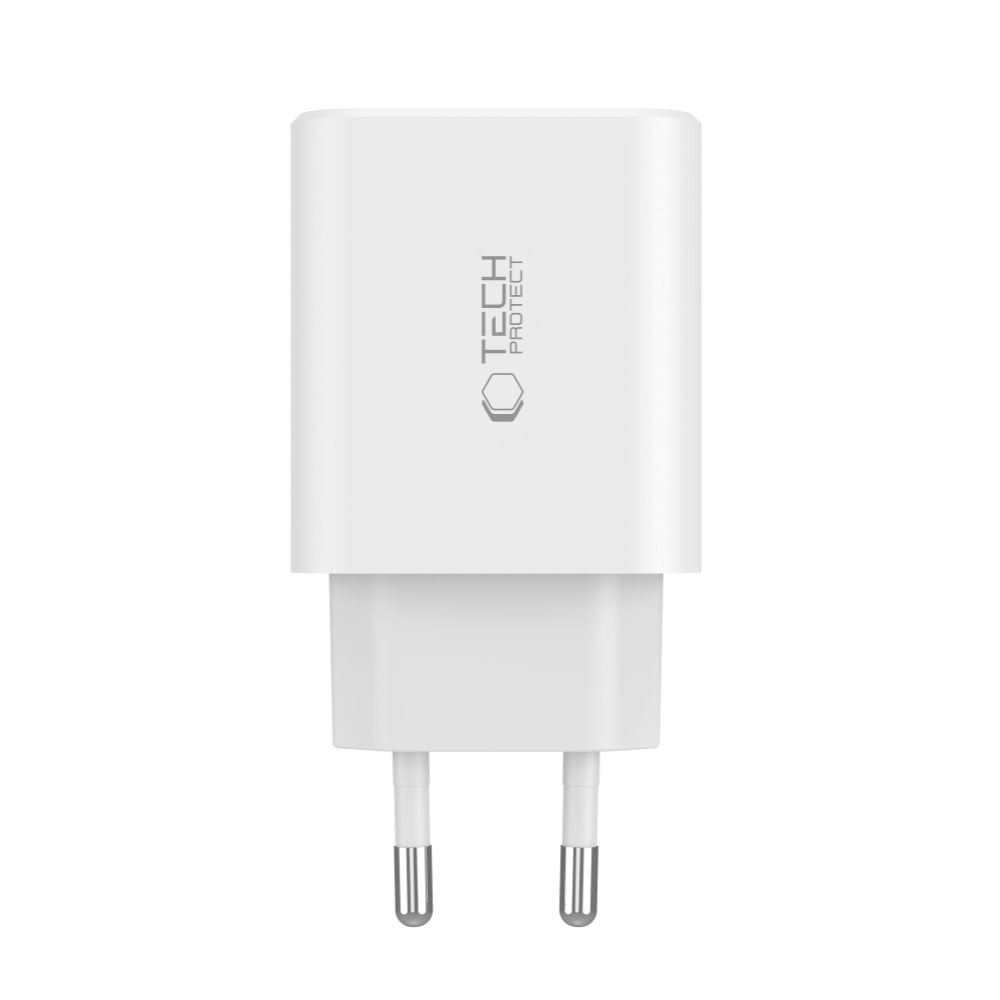 Tech-Protect NC30W įkroviklis 2x USB-C PD 30W / USB-A QC 3.0 - baltas -- Cell phone chargers