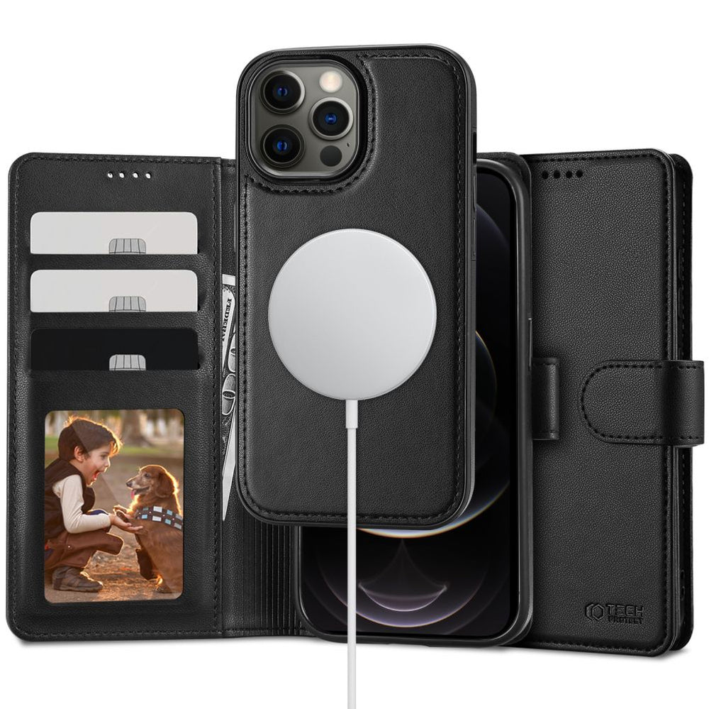 Tech-Protect Wallet MagSafe dėklas iPhone 12/12 Pro – juodas -- iPhone 12