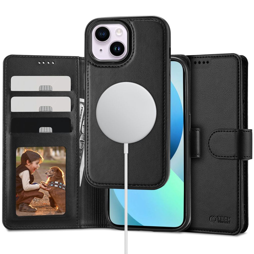 Tech-Protect Wallet MagSafe dėklas iPhone 13 – juodas -- iPhone 13