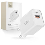 Tech-Protect NC30W USB-C PD 30W / USB-A QC 3.0 įkroviklis - baltas -- Cell phone chargers
