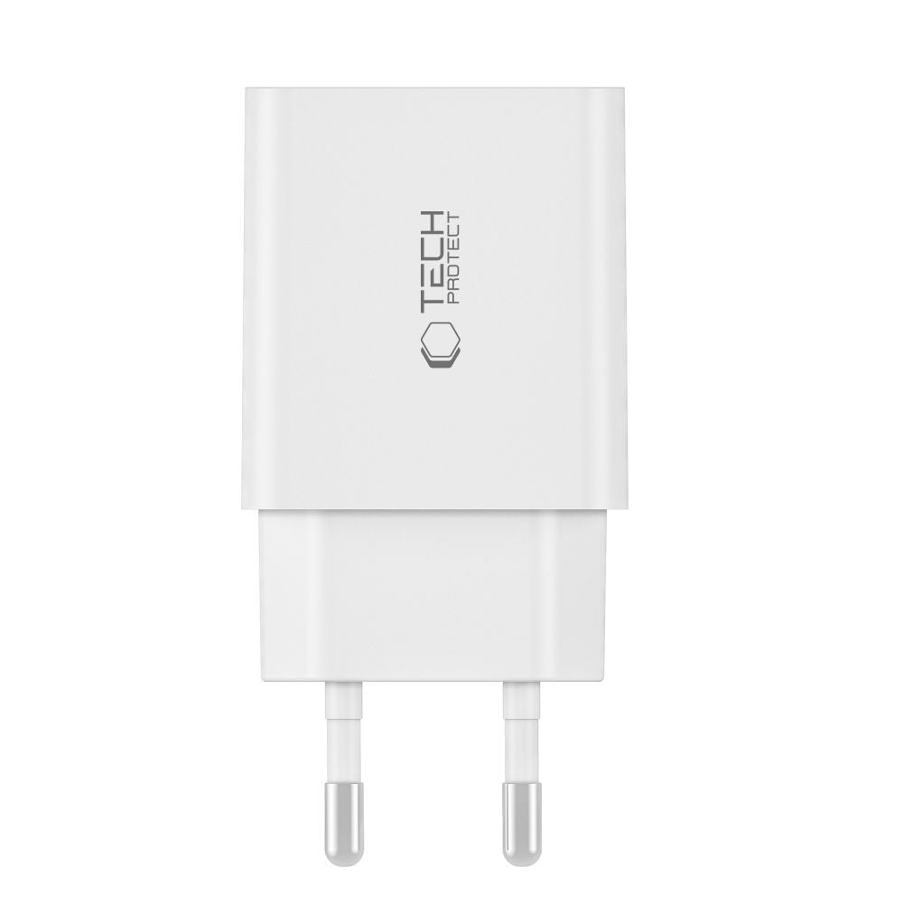 Tech-Protect NC30W USB-C PD 30W / USB-A QC 3.0 įkroviklis - baltas -- Cell phone chargers
