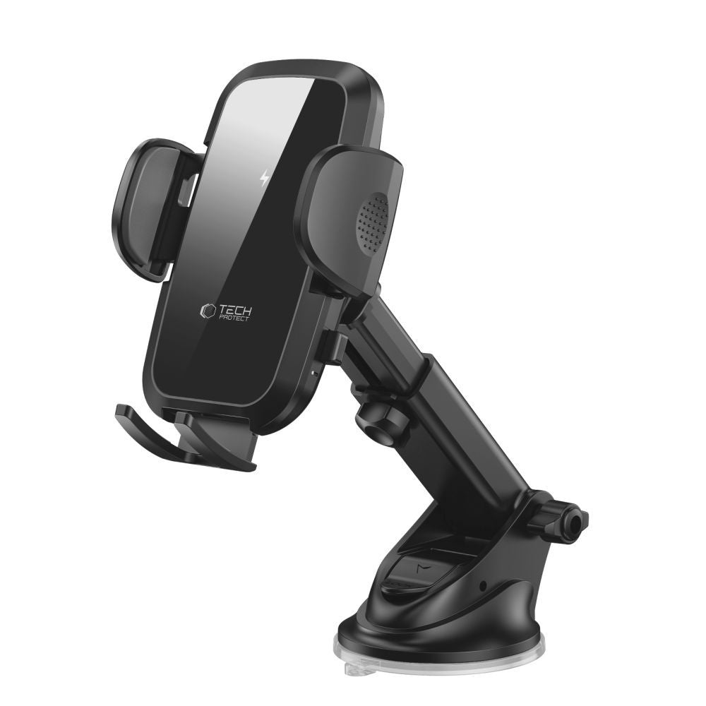 Tech-Protect CM15W-V1 automobilinis telefono laikiklis su 15W indukciniu įkrovikliu prietaisų skydui/oro angai - juodas...