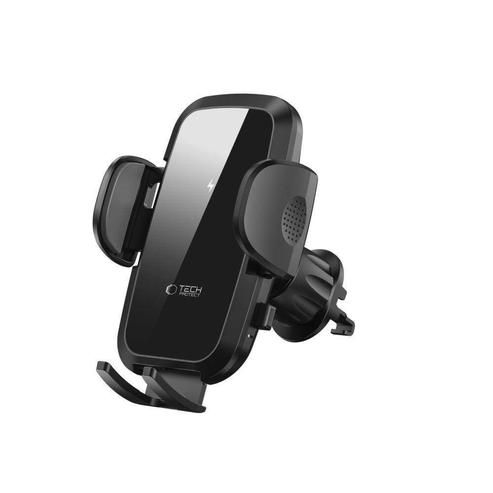 Tech-Protect CM15W-V1 automobilinis telefono laikiklis su 15W indukciniu įkrovikliu prietaisų skydui/oro angai - juodas...