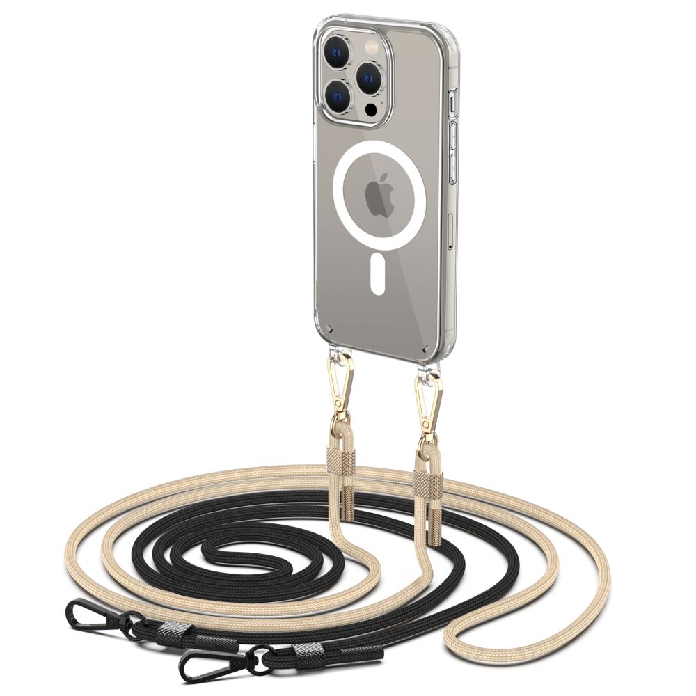 Tech-Protect FlexAir Chain MagSafe dėklas iPhone 15 Pro – juodas/beige