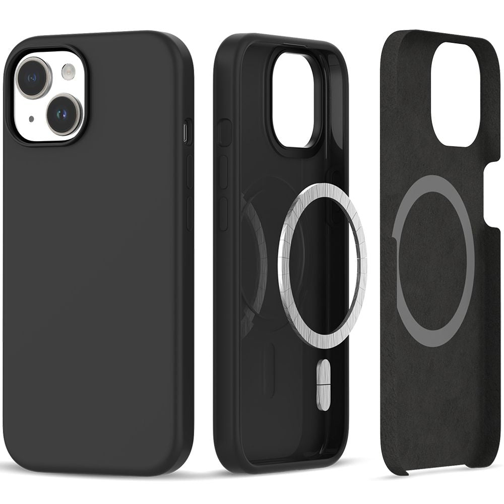 Tech-Protect MagSafe silikoninis dėklas iPhone 15 – juodas -- iPhone 15