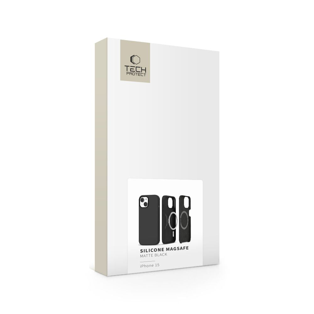 Tech-Protect MagSafe silikoninis dėklas iPhone 15 – juodas -- iPhone 15