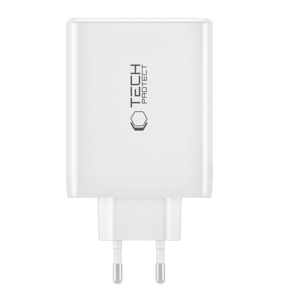 Tech-Protect NC100W-GAN įkroviklis GaN 3x USB-C PD 100W / USB-A QC 3.0 - baltas -- Cell phone chargers