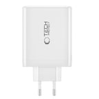 Tech-Protect NC100W-GAN tinklo įkroviklis GaN 3x USB-C PD 100W / USB-A QC 3.0 - juodas -- Cell phone chargers