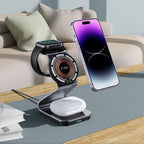 Tech-Protect QI15W-A29 3-in-1 indukcinis įkroviklis su MagSafe išmaniajam telefonui / Apple Watch / AirPods - juodas --...