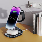 Tech-Protect QI15W-A29 3-in-1 indukcinis įkroviklis su MagSafe išmaniajam telefonui / Apple Watch / AirPods - juodas --...