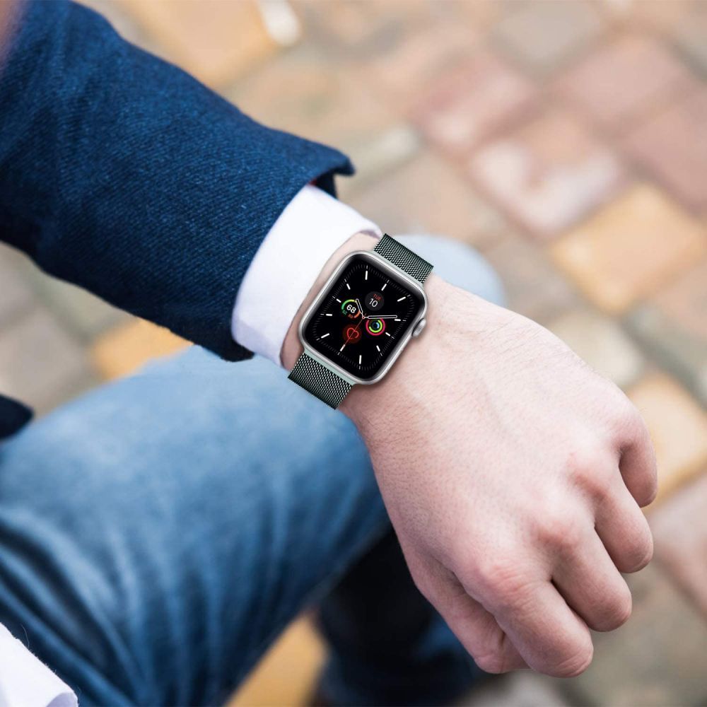 Tech-Protect MilaneseBand, skirtas Apple Watch 4/5/6/7/8/9/SE/Ultra 1/2 (42/44/45/49 mm) – smėlio spalvos -- Apple Watch 4
