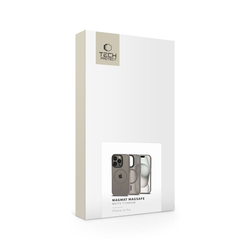 Tech-Protect MagMat MagSafe dėklas iPhone 15 Pro – titano matinis -- iPhone 15 Pro