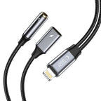 Tech-Protect UltraBoost Lightning (male) / mini jack 3.5mm (female) - Lightning (female) - juodas -- Cell phone cables