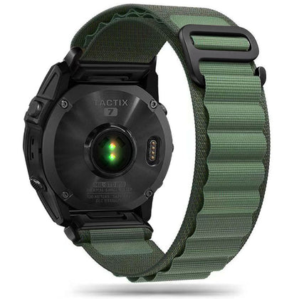 Tech-Protect Nylon Pro dirželis, skirtas Garmin Fenix ​​5 / 6 / 6 Pro / 7 - tamsiai žalia -- Watch Straps